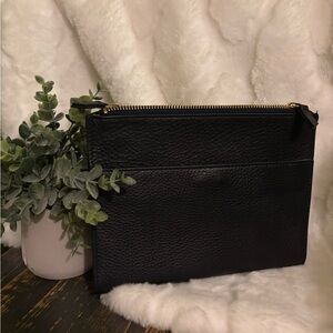Mark & Graham Leather Clutch/pouch in Navy Blue